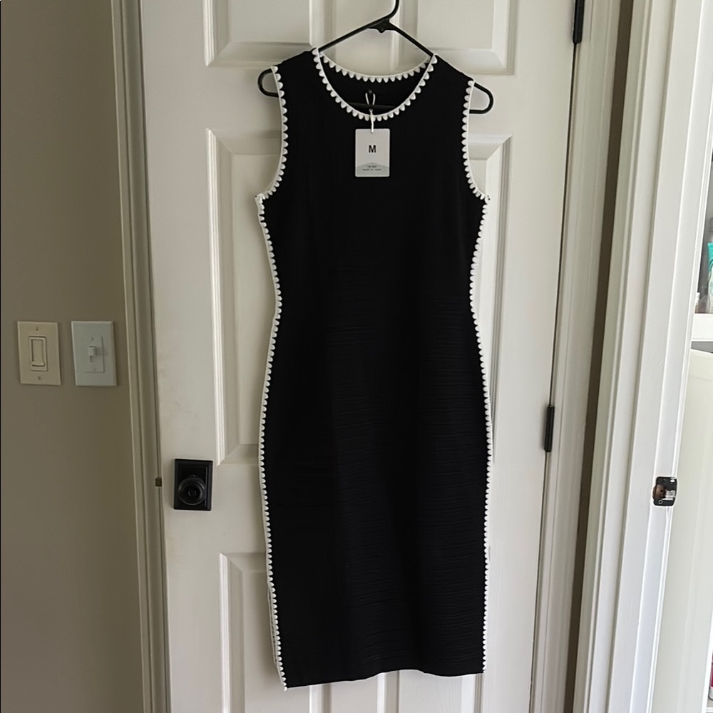 Black and White Knit Dress